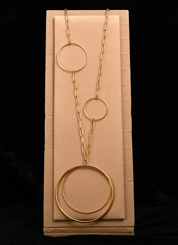 Collar largo dorador con aros