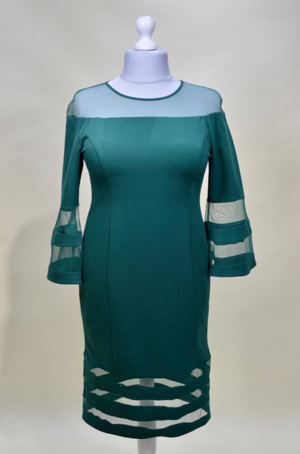 Alquilar vestido verde con transparencias