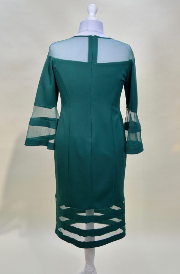 Alquiler vestido verde con transparencias