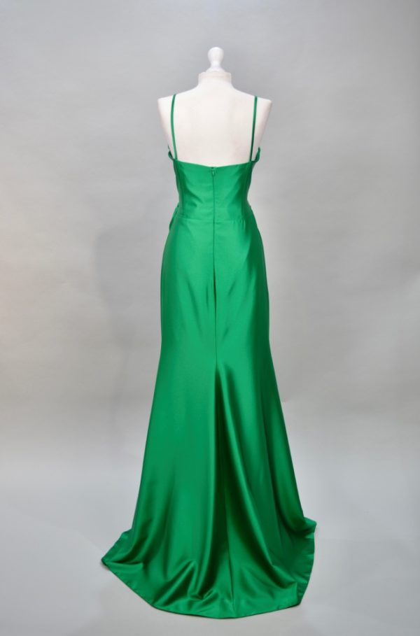 Renta vestido verde satinado