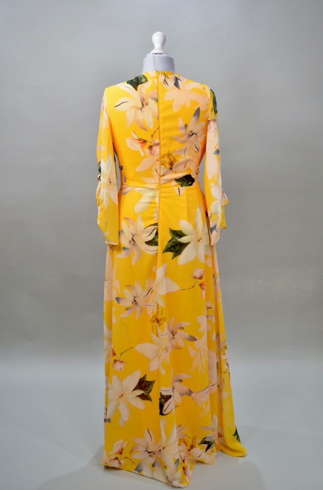 Alquilo vestido amarillo estampado floral