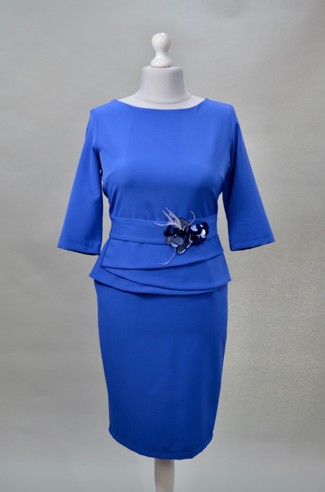 Alquilar vestido corto azul eléctrico