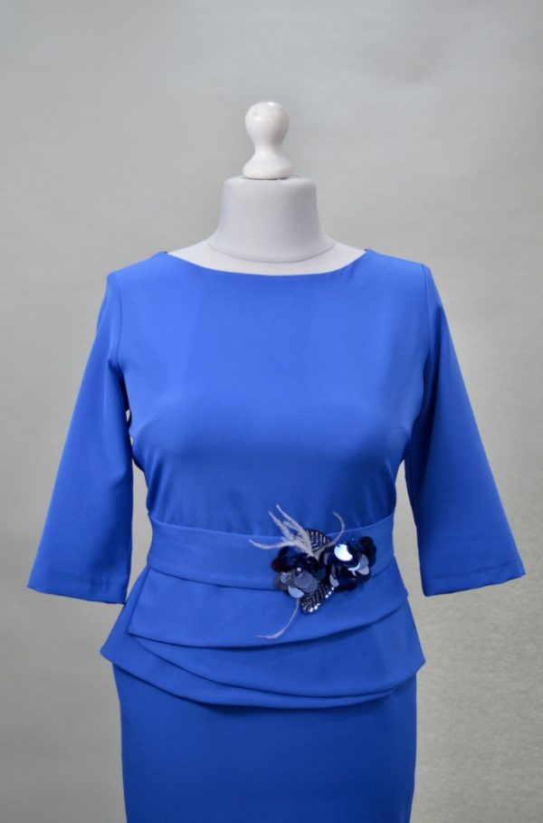 Alquiler vestido corto azul eléctrico